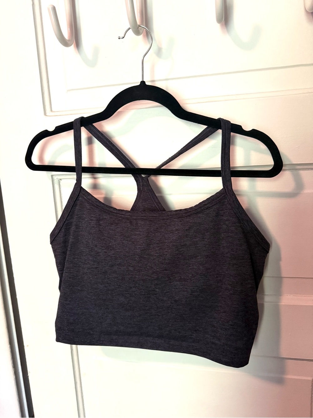 OFFLINE by aerie The Hugger Longline Racerback Sports Bra, Navy Marle, size XL
